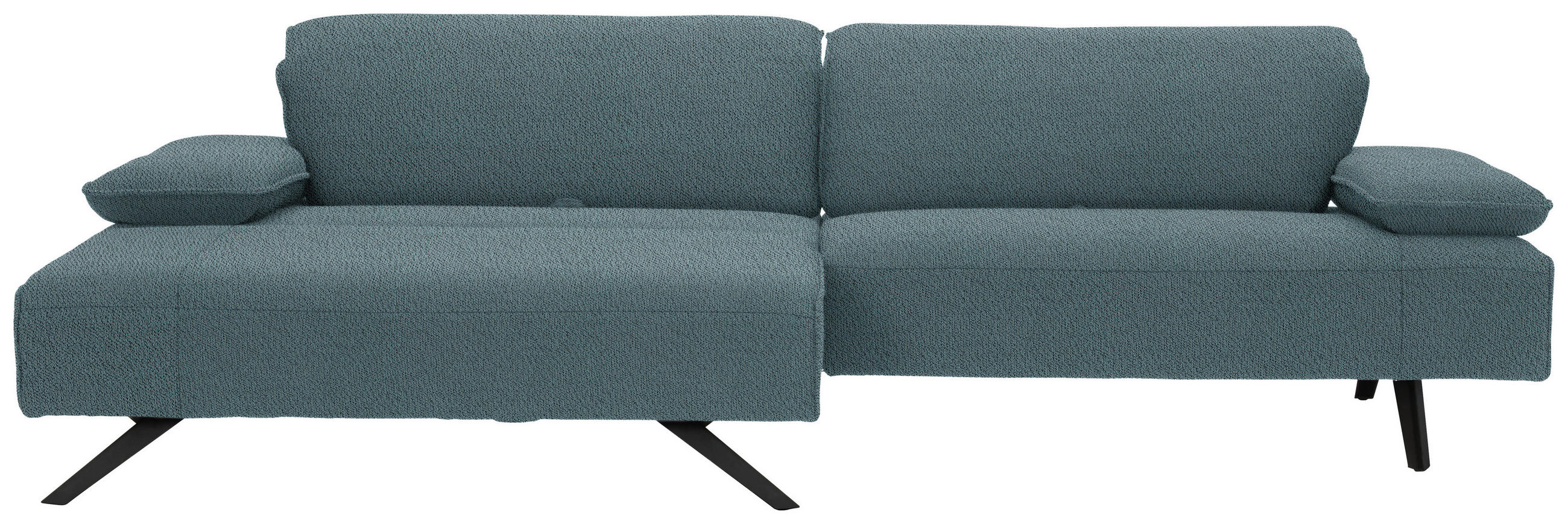 ECKSOFA in Flachgewebe Hellblau  - Anthrazit/Hellblau, Design, Textil/Metall (166/280cm) - Johann Jakob