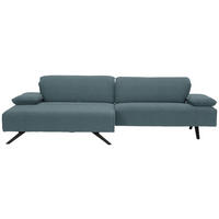 ECKSOFA in Flachgewebe Hellblau  - Anthrazit/Hellblau, Design, Textil/Metall (166/280cm) - Johann Jakob