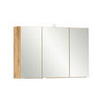 SPIEGELSCHRANK 100/64/20 cm - Eiche Wotan/Alufarben, Natur, Glas/Holzwerkstoff (100/64/20cm) - Xora