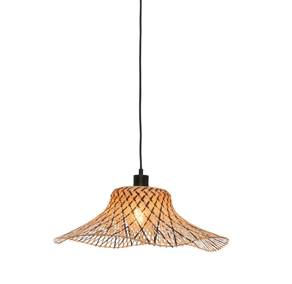 HÄNGELEUCHTE GOOD&MOJO  50/50/15 cm   - Schwarz/Naturfarben, Trend (50/50/15cm) - Good & Mojo