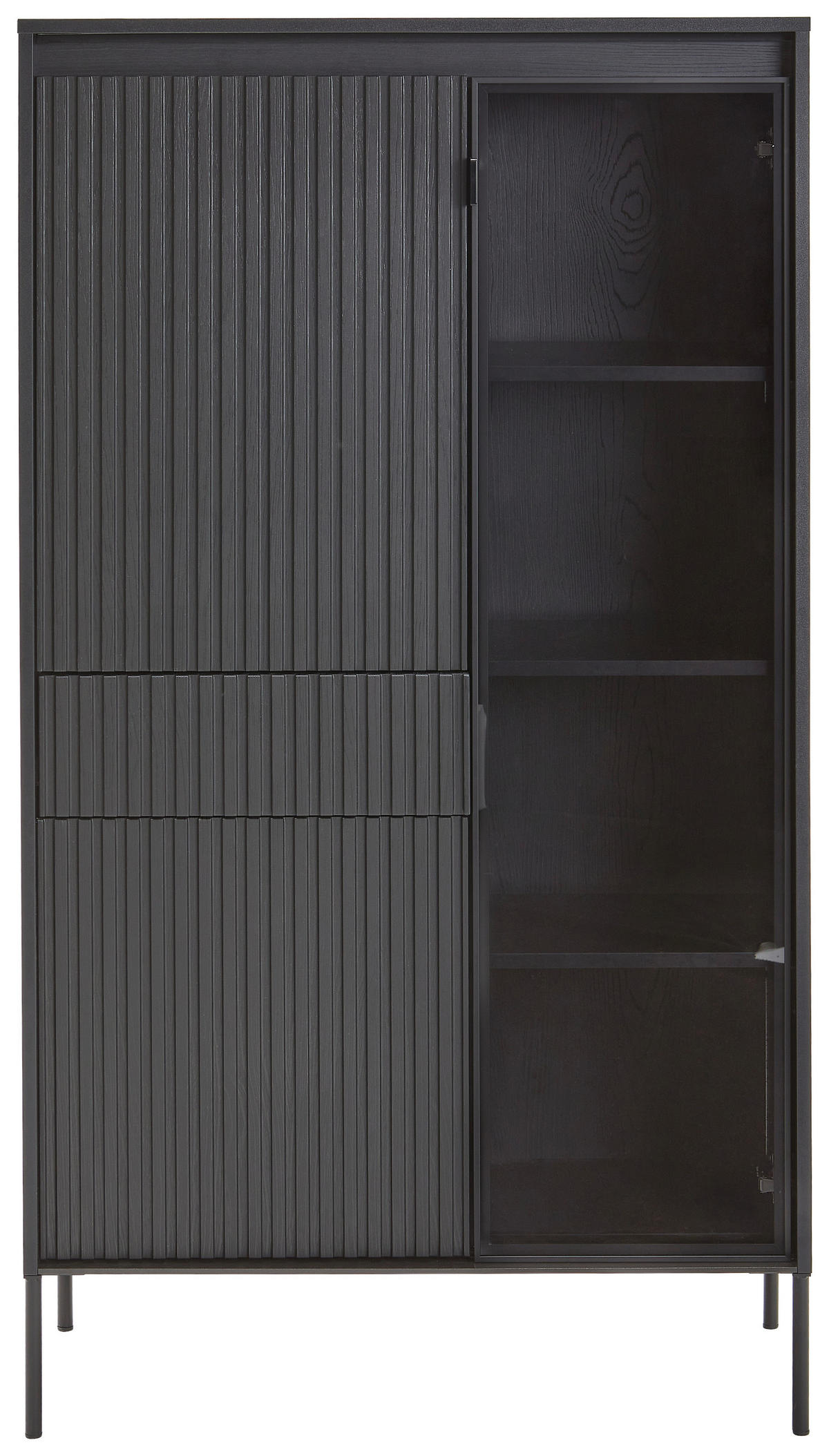 VITRIN fekete  - fekete, Trend, faalapú anyag/Üveg (86/154/40cm) - Carryhome