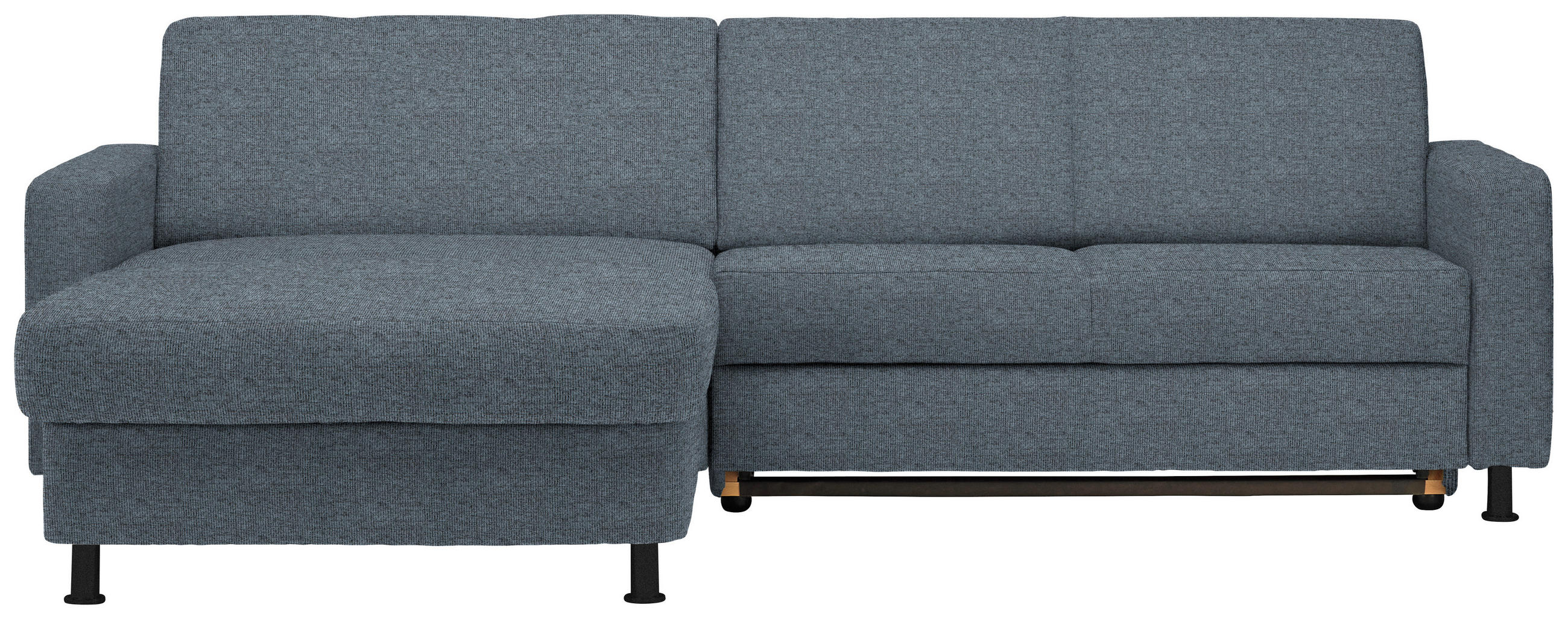 ECKSOFA in Webstoff Blaugrau  - Blaugrau/Schwarz, Design, Kunststoff/Textil (165/257cm) - Xora