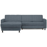 ECKSOFA in Webstoff Blaugrau  - Blaugrau/Schwarz, Design, Kunststoff/Textil (165/257cm) - Xora