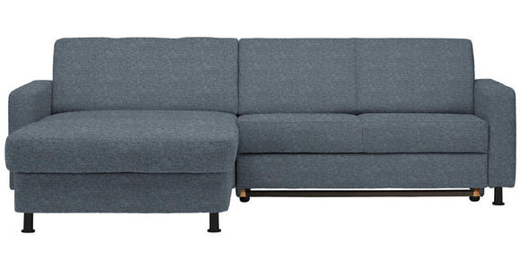 ECKSOFA in Webstoff Blaugrau  - Blaugrau/Schwarz, Design, Kunststoff/Textil (165/257cm) - Xora