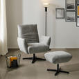 SESSEL in Chenille Grau  - Schwarz/Grau, Design, Textil/Metall (60/94/86cm) - Dieter Knoll