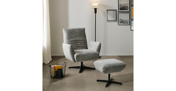 SESSEL in Chenille Grau  - Schwarz/Grau, Design, Textil/Metall (60/94/86cm) - Dieter Knoll