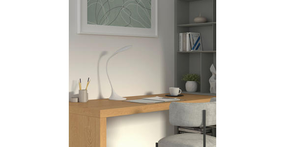 SCHREIBTISCHLEUCHTE 22/17/37,5 cm   - Weiß, Basics, Kunststoff (22/17/37,5cm) - Novel