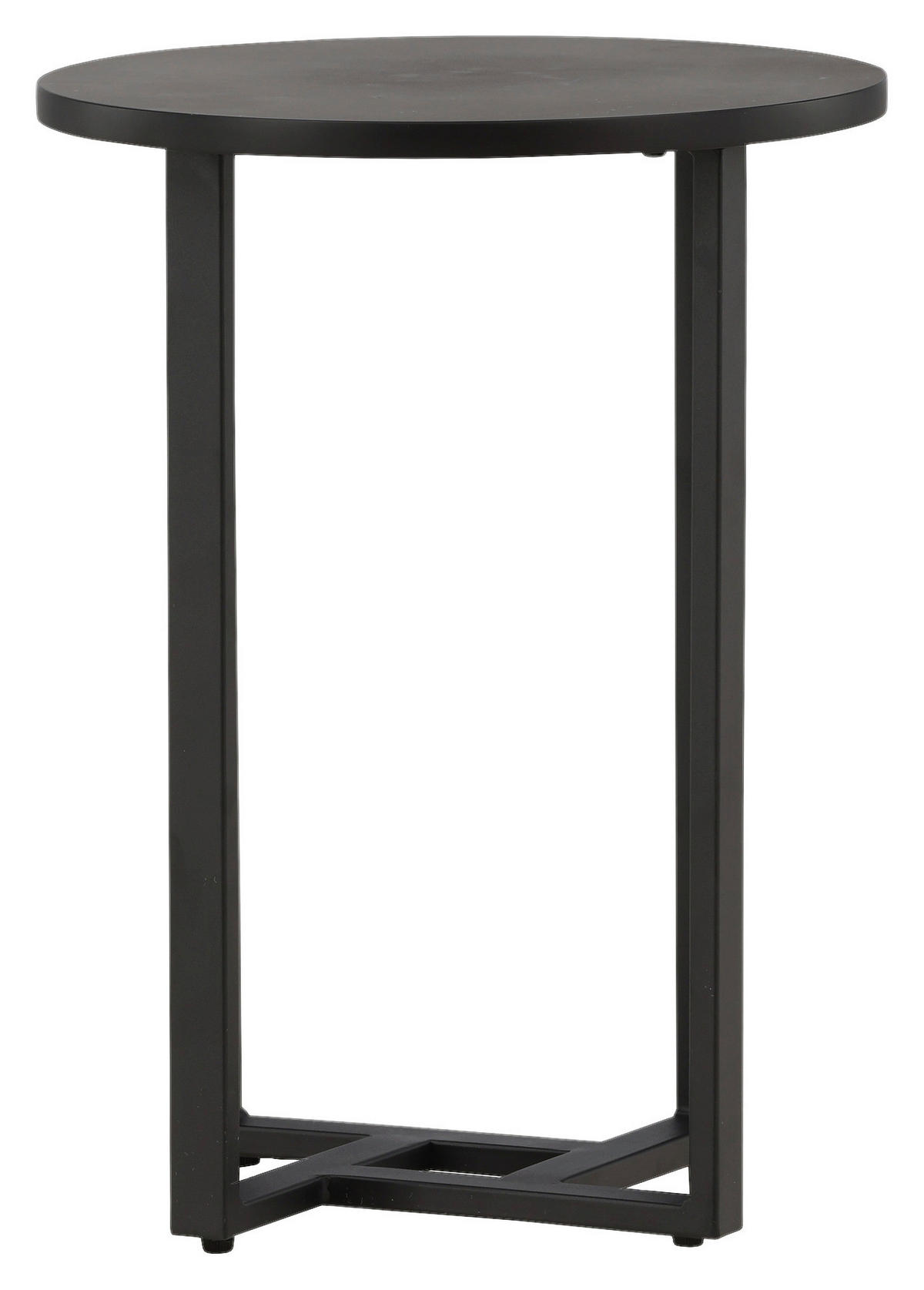 COUCHTISCH furniert 40/40/55 cm rund Schwarz  - Schwarz, Design, Holzwerkstoff/Metall (40/40/55cm) - Livetastic