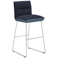 BARHOCKER in Metall, Textil Blau, Edelstahlfarben, Hellblau  - Blau/Edelstahlfarben, Design, Textil/Metall (51/107/59cm) - Dieter Knoll