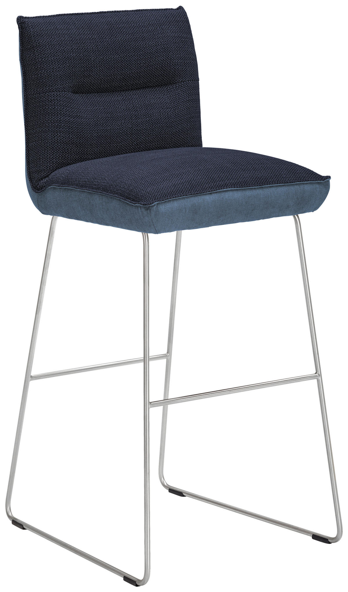 BARHOCKER in Metall, Textil Blau, Edelstahlfarben, Hellblau  - Blau/Edelstahlfarben, Design, Textil/Metall (51/107/59cm) - Dieter Knoll