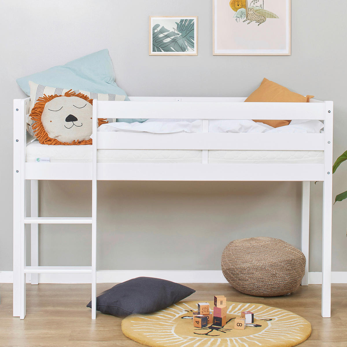 HOCHBETT 70/160 cm Weiß Weiß  - Naturfarben/Weiß, MODERN, Holz (70/160cm) - MID.YOU