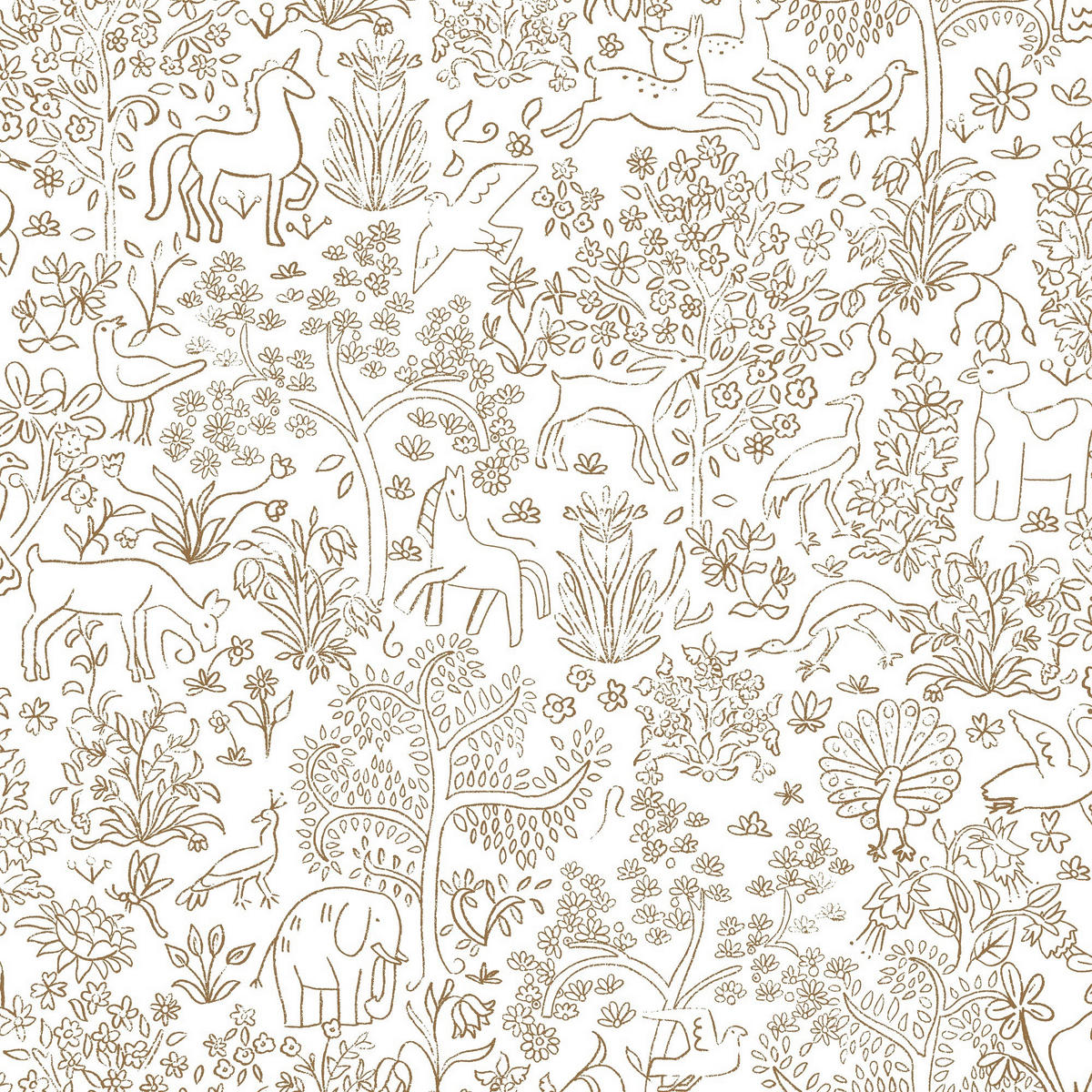 NON WOVEN-TAPET 52/1000 cm  - vit/champagne, Basics, papper/plast (52/1000cm)