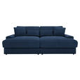 BIGSOFA in Cord Dunkelblau - Schwarz/Dunkelblau, MODERN, Kunststoff/Textil (230/85/190cm) - Carryhome