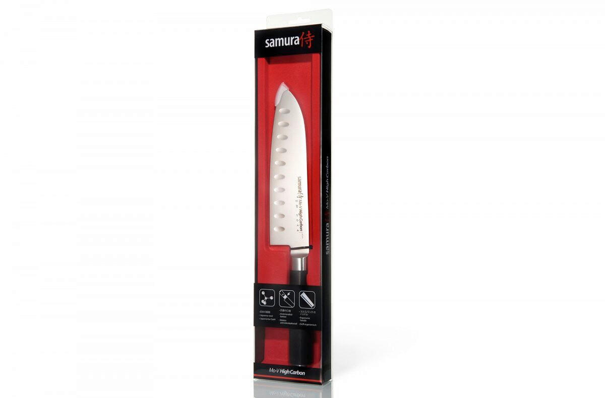SANTOKU NOŽ  MO-V        30,5 cm     - boje oplemenjenog čelika/crna, Basics, drvni materijal/metal (30,5cm) - Samura