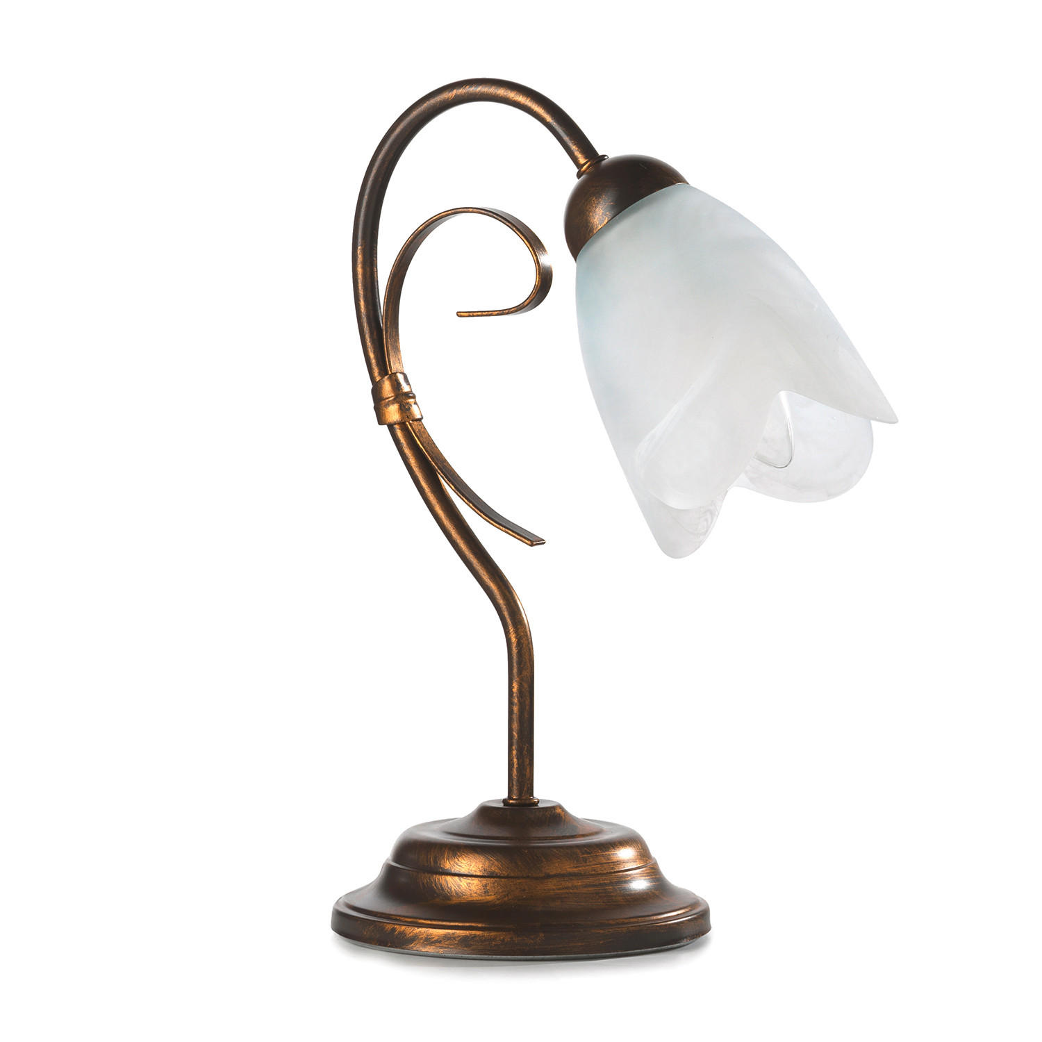 TISCHLEUCHTE 4623 ODINO 25/35 cm   - Braun/Weiß, KONVENTIONELL, Glas/Kunststoff (25/35cm)