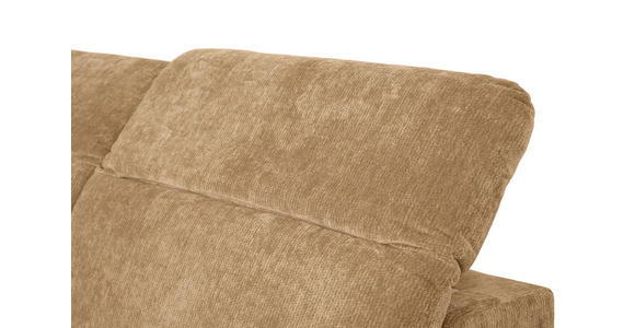 ECKSOFA Hellbraun Chenille Kopfteilverstellung, Sitztiefenverstellung  - Hellbraun/Schwarz, Design, Textil/Metall (243/307cm) - Xora