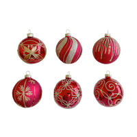 KARÁCSONYFAGÖMB - piros/aranyszínű, Lifestyle, műanyag/üveg (6cm) - X-Mas