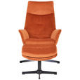 RELAXSESSELSET Samt    - Dunkelorange/Schwarz, Design, Textil/Metall (74/108/84cm) - Hom`in