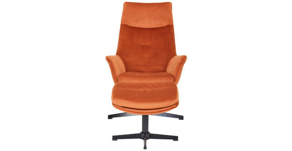 RELAXSESSELSET Samt    - Dunkelorange/Schwarz, Design, Textil/Metall (74/108/84cm) - Hom`in