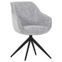 ARMLEHNSTUHL  in Webstoff  - Hellgrau/Schwarz, LIFESTYLE, Textil/Metall (60/83/65cm) - home24