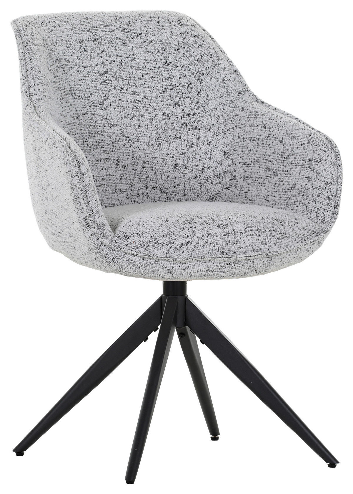 ARMLEHNSTUHL  in Webstoff  - Hellgrau/Schwarz, LIFESTYLE, Textil/Metall (60/83/65cm) - home24