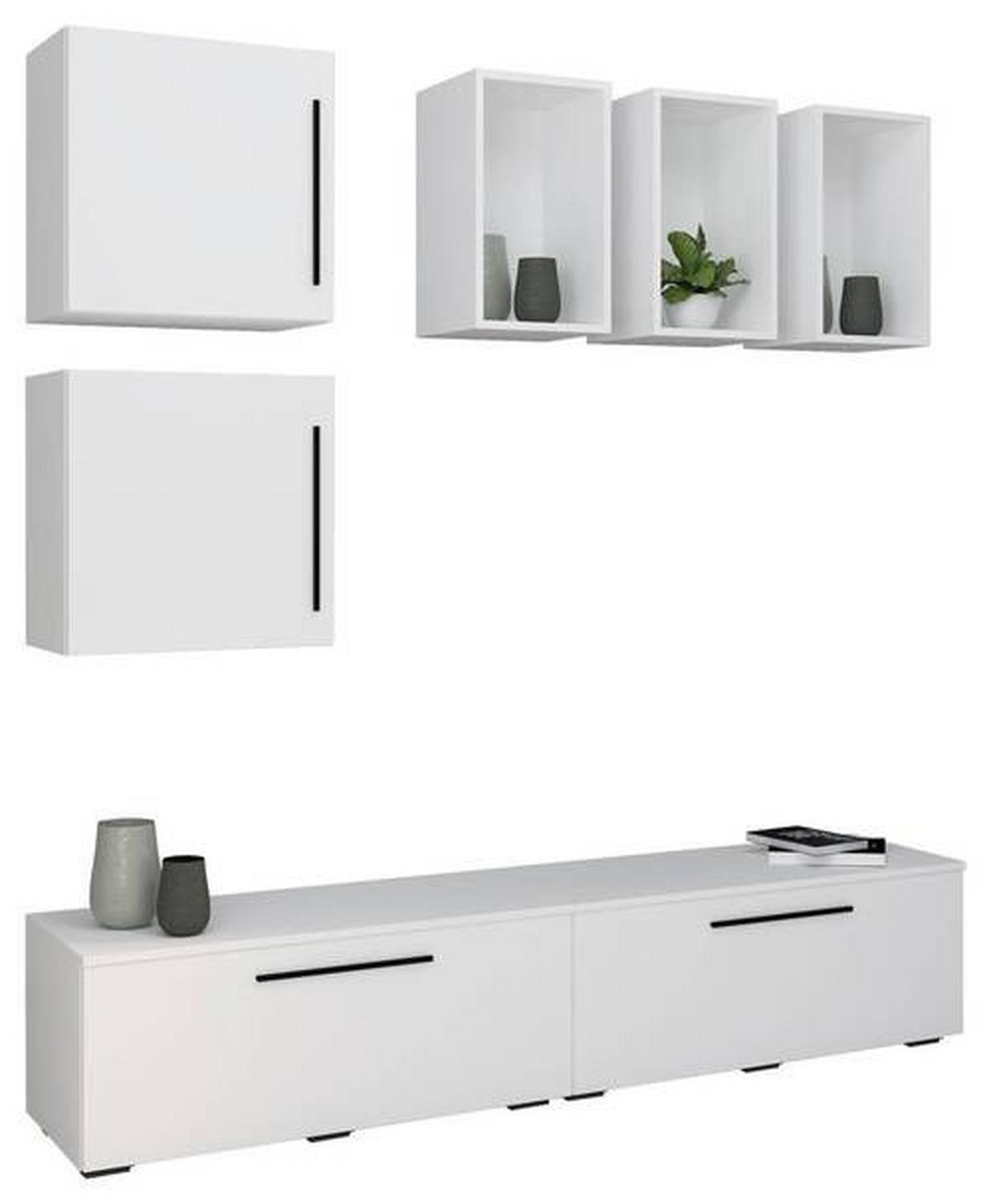 HYLLKOMBINATION  i vit  190/200/40 cm  - vit/svart, Modern, trämaterial/plast (190/200/40cm) - MID.YOU