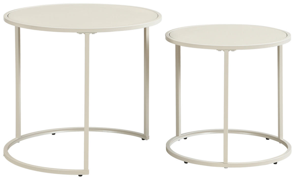 BEISTELLTISCHSET rund Kaschmir  - Kaschmir, Basics, Holzwerkstoff/Metall (50/40/50/40/45.5/39cm) - Carryhome