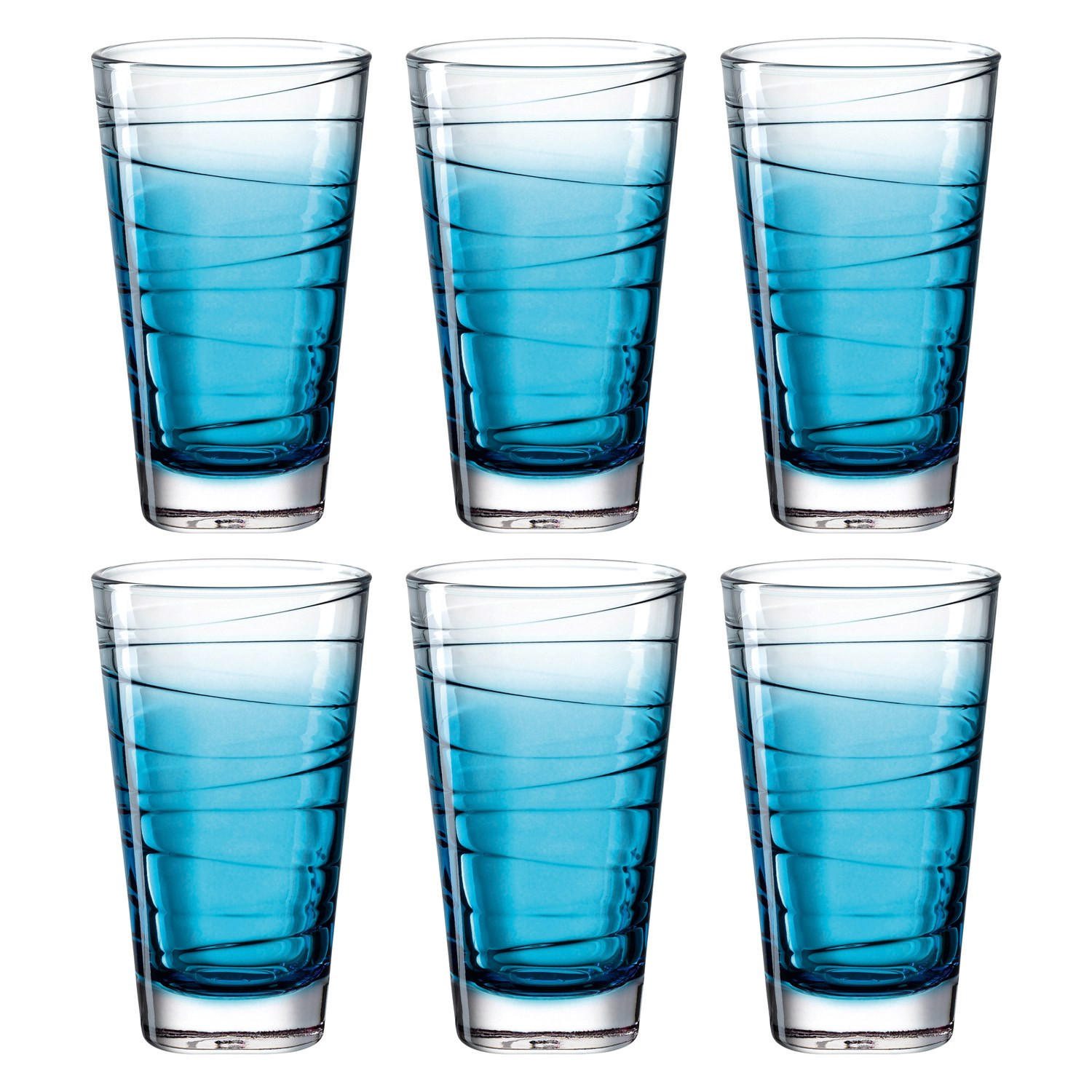 GLÄSERSET Vario 6-teilig  - Blau, Design, Glas (280ml) - Leonardo
