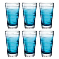 GLÄSERSET Vario 6-teilig  - Blau, Design, Glas (280ml) - Leonardo