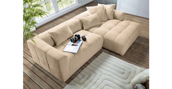 ECKSOFA in Flachgewebe Schlammfarben  280/170 cm  - Schlammfarben/Schwarz, KONVENTIONELL, Kunststoff/Textil (280/170cm) - Carryhome