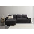 ECKSOFA  in Chenille Schwarz  - Silberfarben/Schwarz, KONVENTIONELL, Holz/Textil (187/293cm) - Carryhome