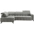 ECKSOFA Dunkelgrau Chenille  - Dunkelgrau/Schwarz, Design, Textil/Metall (214/293cm) - Xora