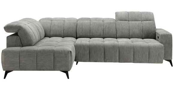 ECKSOFA Dunkelgrau Chenille  - Dunkelgrau/Schwarz, Design, Textil/Metall (214/293cm) - Xora