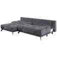 ECKSOFA in Chenille Dunkelgrau  - Dunkelgrau/Schwarz, MODERN, Textil/Metall (182/290cm) - Hom`in