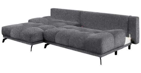 ECKSOFA in Chenille Dunkelgrau  - Dunkelgrau/Schwarz, MODERN, Textil/Metall (182/290cm) - Hom`in