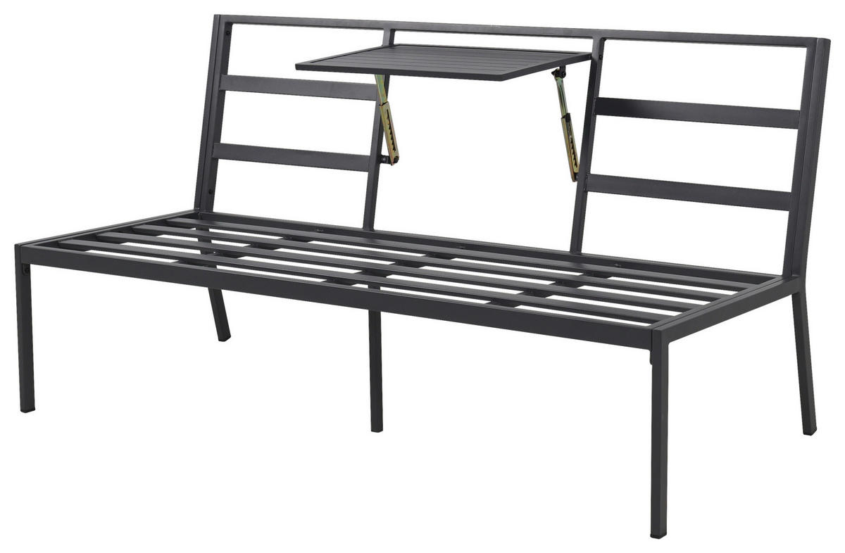 GARTENSET Webstoff Eisen  - Grau, Design, Textil/Metall (165/77/84cm) - Ambia Garden