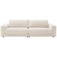 3-SITZER-SOFA  in Chenille Creme  - Creme/Schwarz, Design, Kunststoff/Textil (290/86/127cm) - Lomoco