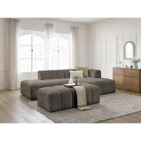 ECKSOFA  ANNECY Taupe Bouclé  - Taupe/Schwarz, MODERN, Kunststoff/Textil (262/170cm)
