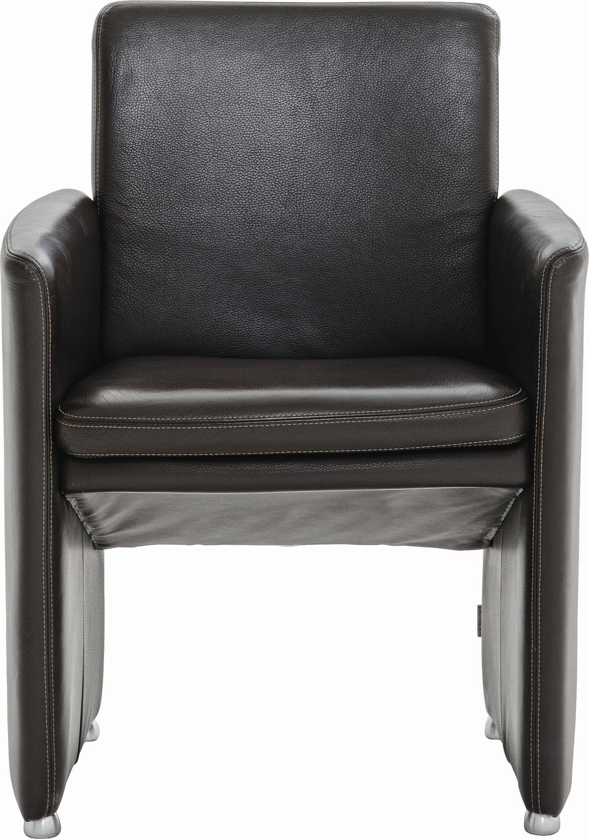 STUHL Echtleder  - Silberfarben/Schwarz, Design, Leder/Kunststoff (62/87/59cm) - W.Schillig