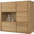 HÄNGEELEMENT Eiche teilmassiv Eichefarben - Edelstahlfarben/Eichefarben, KONVENTIONELL, Glas/Holz (107/98/38cm) - Novel