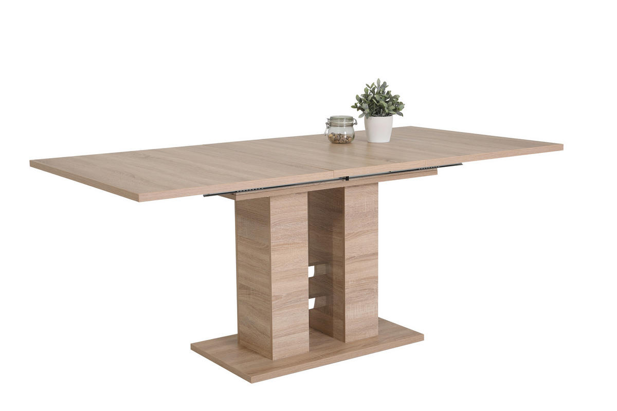 TISCHGRUPPE   - Anthrazit/Sonoma Eiche, MODERN, Textil/Metall (140 - 220/76/90cm) - MID.YOU