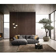 ECKSOFA in Flachgewebe Graubraun  185/264 cm  - Graubraun/Schwarz, Design, Kunststoff/Textil (185/264cm) - Emilio Belluti
