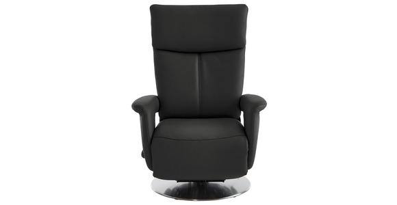 RELAXSESSEL in Leder Anthrazit  - Edelstahlfarben/Anthrazit, Design, Leder/Metall (78/112/85cm) - Cantus