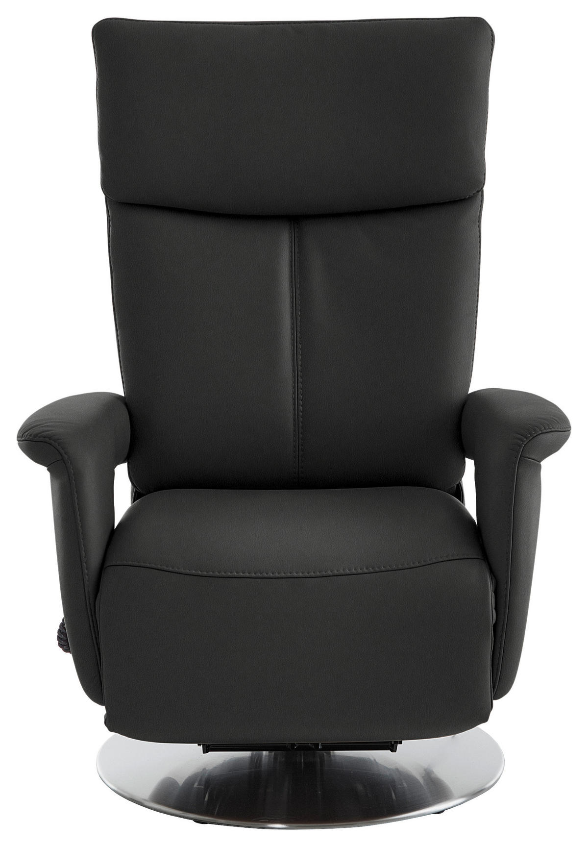 RELAXSESSEL in Leder Anthrazit  - Edelstahlfarben/Anthrazit, Design, Leder/Metall (78/112/85cm) - Cantus