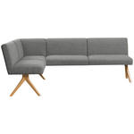 ECKBANK 172/218 cm Webstoff Grau Eiche vollmassiv   - Eichefarben/Grau, KONVENTIONELL, Holz/Textil (172/218cm) - Linea Natura