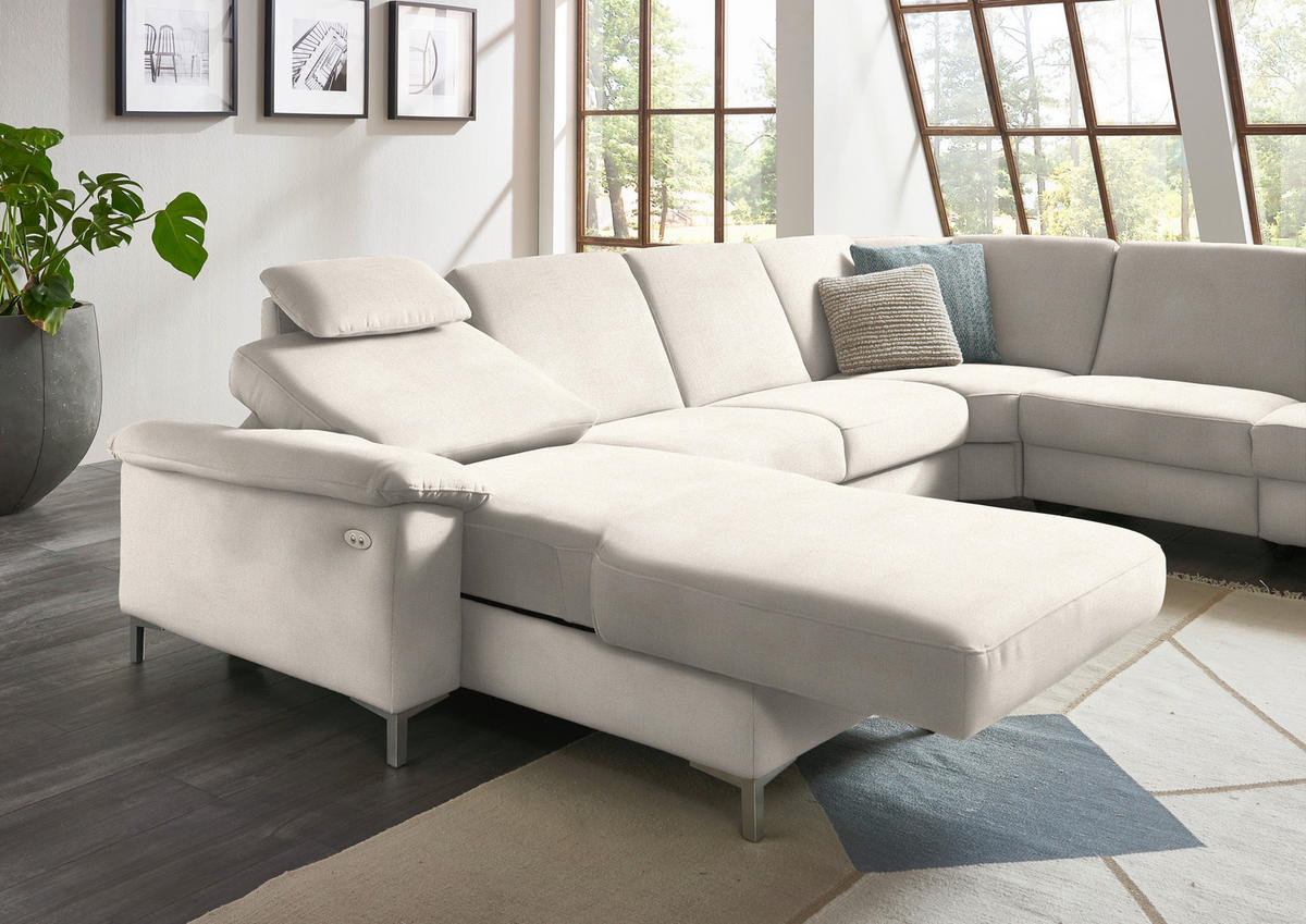 WOHNLANDSCHAFT in Chenille Naturfarben  - Alufarben/Naturfarben, Design, Textil/Metall (170/333/265cm) - Dieter Knoll