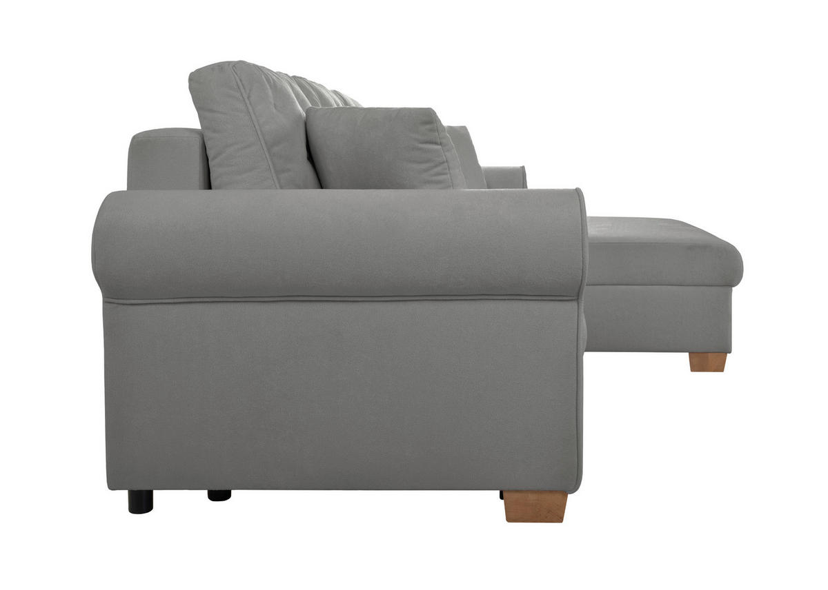 ECKSOFA Arles Grau  - Buchefarben/Grau, Design, Holz/Textil (266/161cm) - MID.YOU