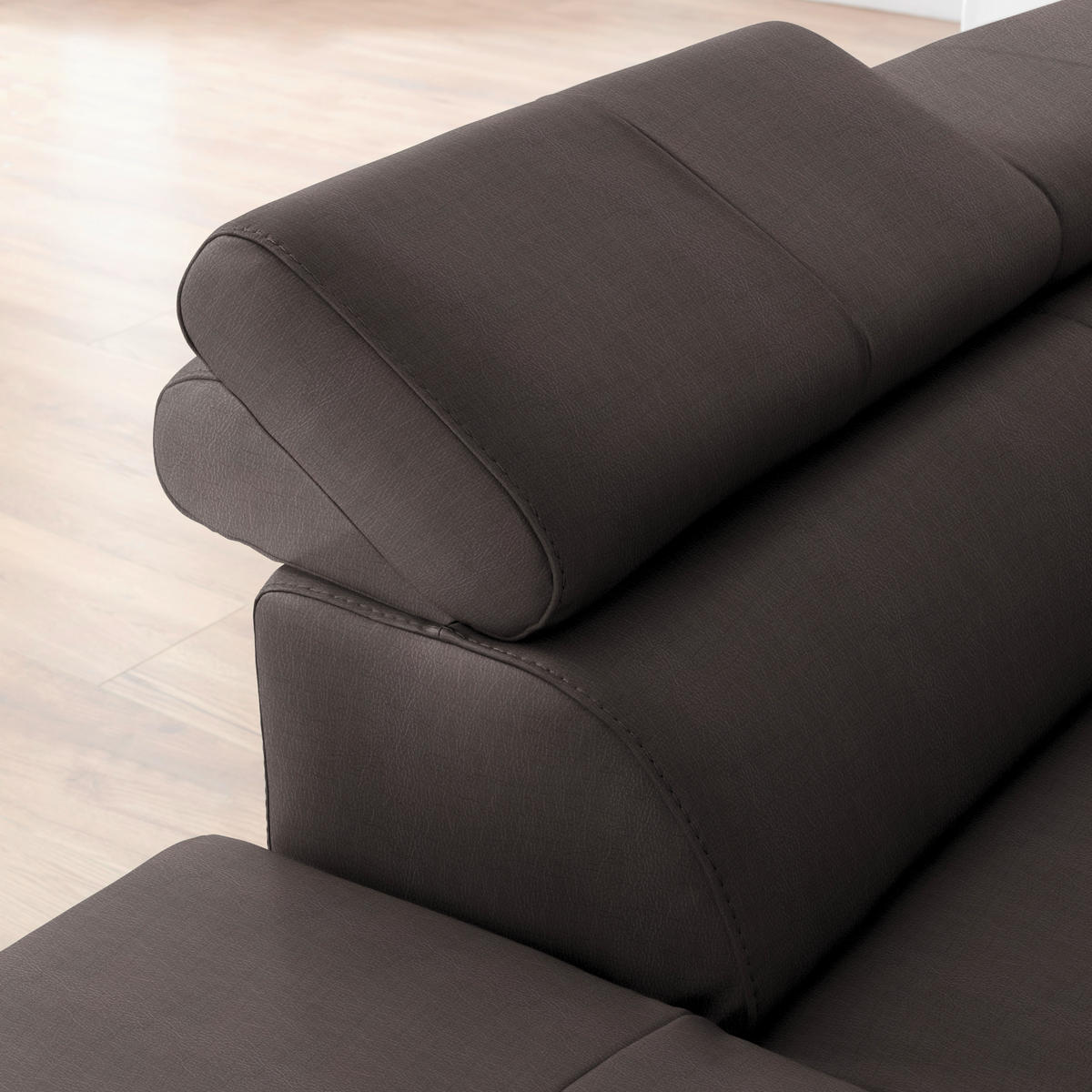 ECKSOFA in Echtleder Dunkelbraun  - Dunkelbraun/Schwarz, Design, Leder/Metall (220/256cm) - Celina Home
