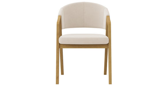 ARMLEHNSTUHL in Mikrofaser - Eichefarben/Weiß, KONVENTIONELL, Holz/Textil (59/96/60cm) - Carryhome