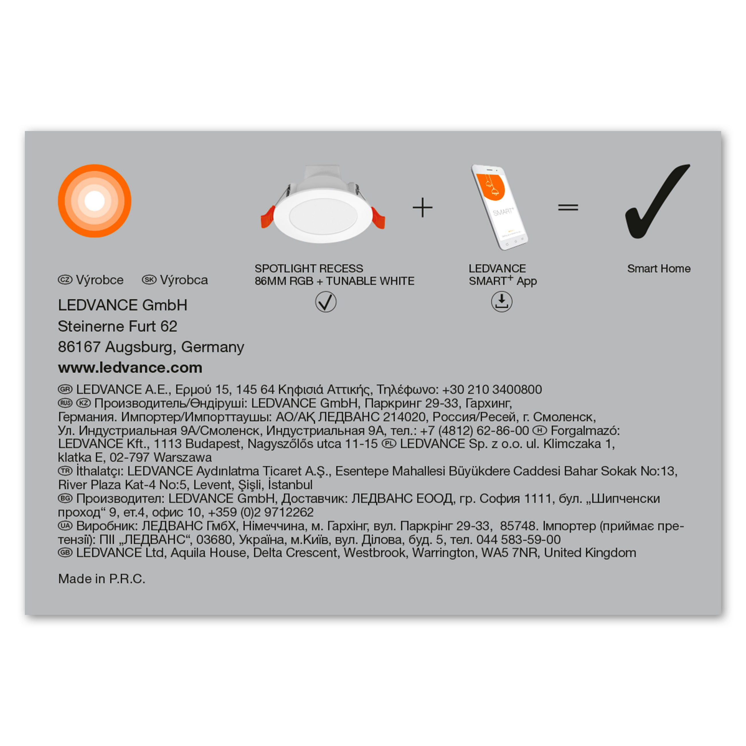 LED-DECKENLEUCHTE Smart+ WiFi Spot 100 Degree  Smart 8,6/4,8 cm   - Weiß, Basics, Kunststoff (8,6/4,8cm) - Ledvance